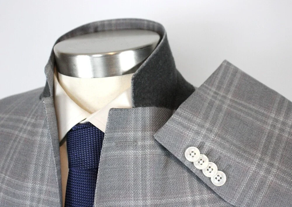 Hugo Boss Hutson Sport Coat 36 R Mens Slim fit Grey Plaid Wool Two Button 46 EU